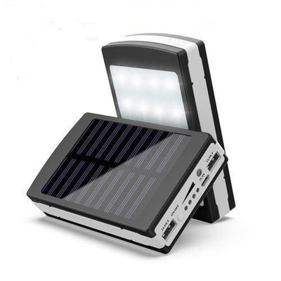 УМБ Power Bank Solar 9000 mAh мобільний зарядний із сонячною панеллю і лампою Чорна 26877 фото