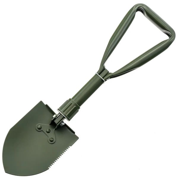 Лопата туристическая многофункциональная Shovel 009, мини лопата для кемпинга, саперная лопата. Цвет: зеленый 238447 фото