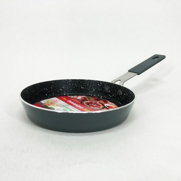 Антипригарная сковорода Con Brio CB-1414, 14см, Мини, Eco Granite, сковорода для дома. Цвет: серый 455561 фото