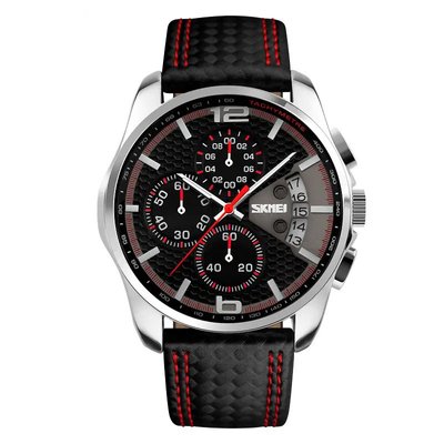Годинник наручний чоловічий SKMEI 9106RD, оригінальний чоловічий годинник, модний чоловічий годинник круглий 425126 фото