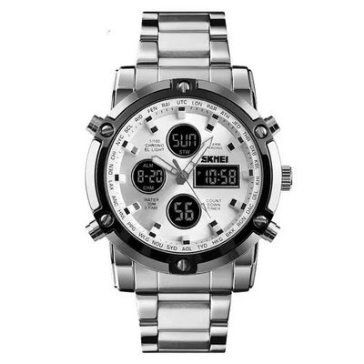 Годинник наручний чоловічий SKMEI 1389SI SILVER, брендовий чоловічий годинник. Колір: срібний 340256 фото