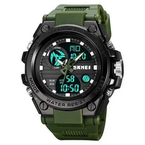 Часы наручные мужские SKMEI 2031AG ARMY GREEN, часы тактические противоударные. Цвет: зеленый 341256 фото