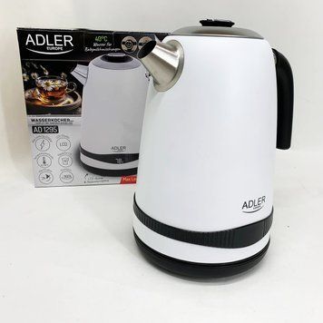 Чайник металлический Adler AD 1295w 1.7л 1850Вт электрический с терморегулятором 40-100 &deg;С White 751905 фото