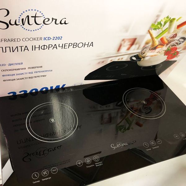 Электроплита большая индукционная на 2 конфорки Suntera ICD-2202 (2200 Вт) 267596 фото