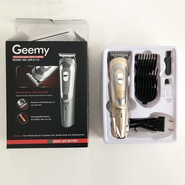 Беспроводная машинка для стрижки волос GEMEI GM-6112 аккумуляторная. Цвет: золотой 6617 фото