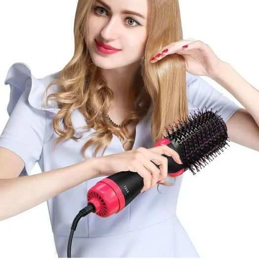 Фен Щетка расчёска 3в1 One step Hair Dryer 1000 Вт 3 режима выпрямитель для укладки волос стайлер с функцией ионизации 5842 фото