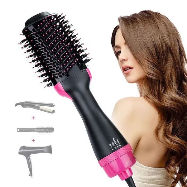 Фен Щетка расчёска 3в1 One step Hair Dryer 1000 Вт 3 режима выпрямитель для укладки волос стайлер с функцией ионизации 5842 фото