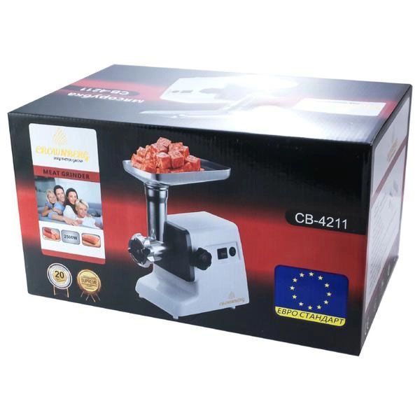 Електром'ясорубка Crownberg CB-4211, М'ясорубка 2500ВТ, М'ясорубка для дому, М'ясорубка для томатів 247782 фото