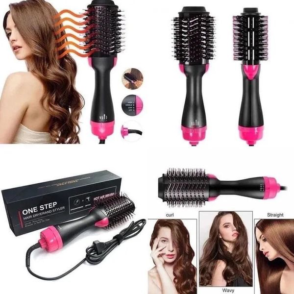 Фен Щетка расчёска 3в1 One step Hair Dryer 1000 Вт 3 режима выпрямитель для укладки волос стайлер с функцией ионизации 5842 фото