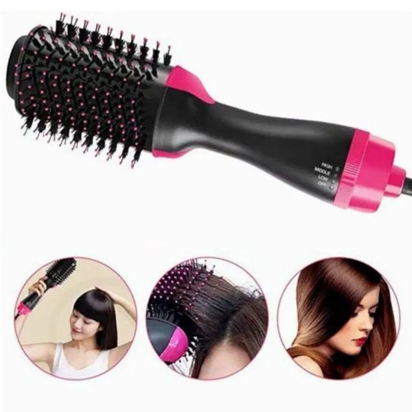 Фен Щетка расчёска 3в1 One step Hair Dryer 1000 Вт 3 режима выпрямитель для укладки волос стайлер с функцией ионизации 5842 фото