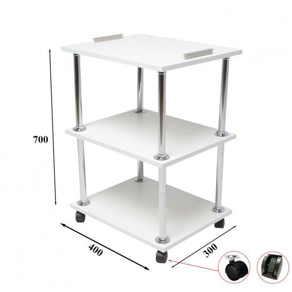 Косметологическая этажерка тележка, тележка на колесах, (белый цвет) W10006 фото