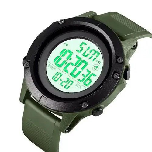 Часы наручные мужские SKMEI 1508AGWT ARMY GREEN-WHITE, Водонепроницаемые мужские часы. Цвет: зеленый 340328 фото