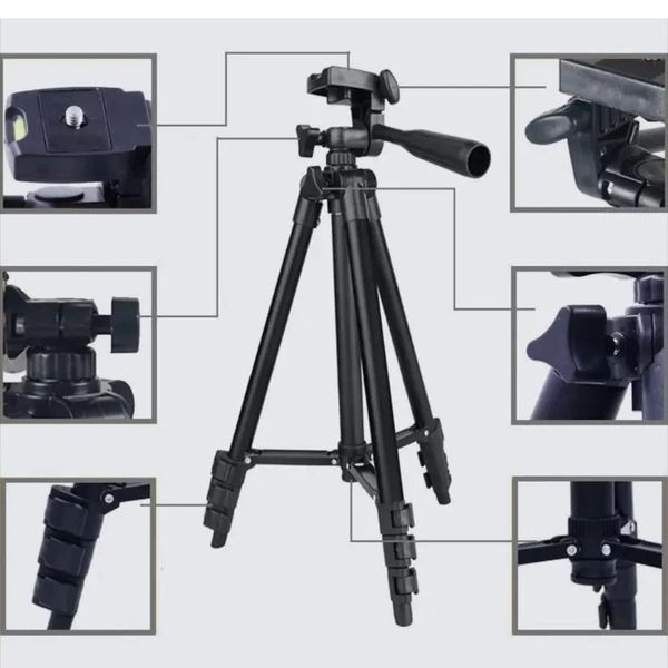 Штатив для телефона и фотоаппарата Tripod 3120 PRO портативный трипод 0,35-1.02м высота. Цвет: черный 207823 фото