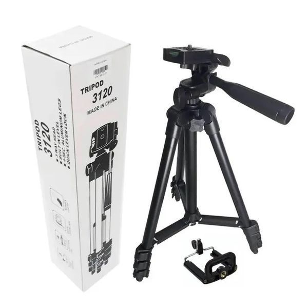 Штатив для телефона и фотоаппарата Tripod 3120 PRO портативный трипод 0,35-1.02м высота. Цвет: черный 207823 фото