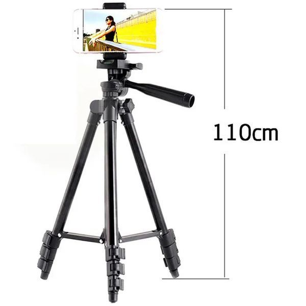 Штатив для телефона и фотоаппарата Tripod 3120 PRO портативный трипод 0,35-1.02м высота. Цвет: черный 207823 фото