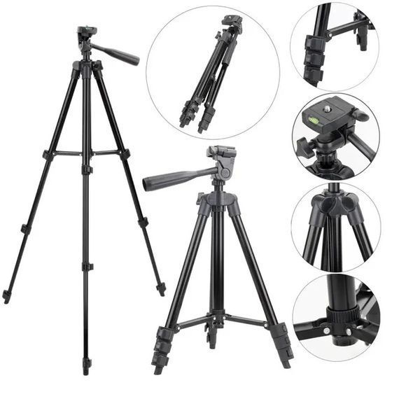 Штатив для телефона и фотоаппарата Tripod 3120 PRO портативный трипод 0,35-1.02м высота. Цвет: черный 207823 фото