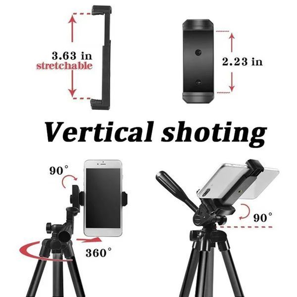 Штатив для телефона и фотоаппарата Tripod 3120 PRO портативный трипод 0,35-1.02м высота. Цвет: черный 207823 фото