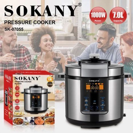 Мультиварка-скороварка-пароварка Sokany SK-07055 7л 3в1 Электрическая с таймером 1000Вт 853817 фото