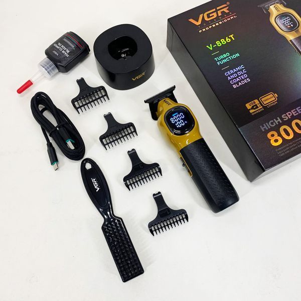 Триммер для стрижки волос VGR V-886T GOLD 8000RPM 4 насадки 736716 фото