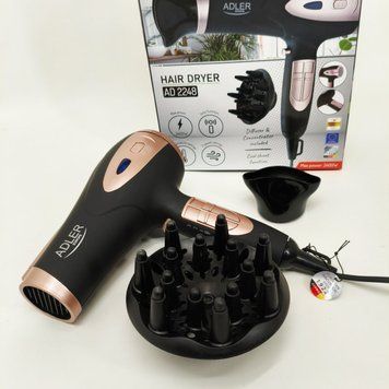 Фен для волос с ионизацией Adler AD 2248 Black 2200Вт 751231 фото