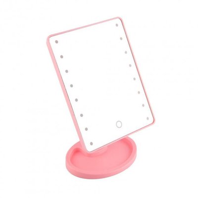 Дзеркало для макіяжу з 16 LED підсвічуванням Mirror White. Колір рожевий 21022 фото