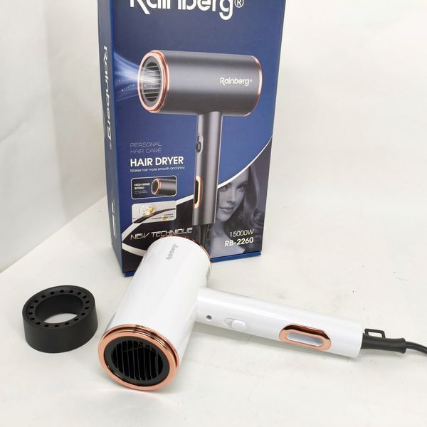 Фен стайлер Rainberg RB-2260 для волос 3 скорости 3 режима температуры Ионизация 1500Вт White 764699 фото