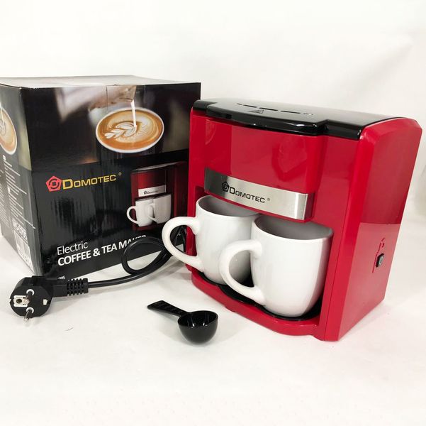 Крапельна кавоварка Domotec MS-0705 з двома порцеляновими чашками в комплекті 213566 фото